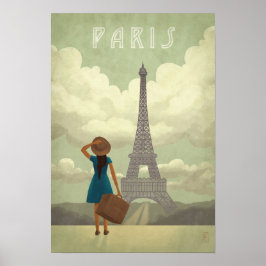 Poster de viagens Estilo Vintage de Paris