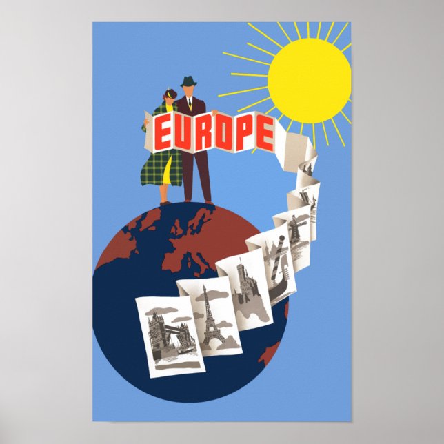 Poster de viagens Europa (Frente)