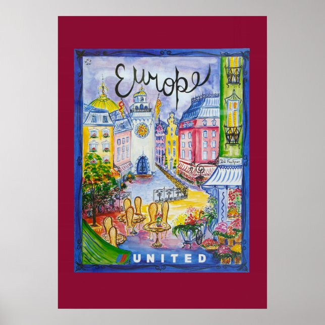 Poster de viagens Europa (Frente)