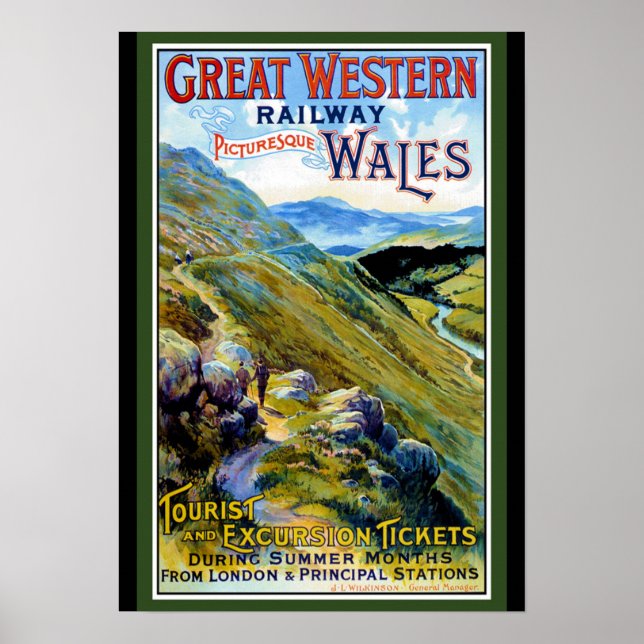 Poster de viagens excelente Western Rail Wales (Frente)