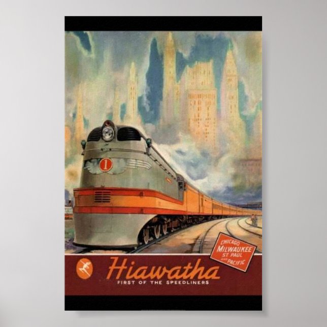 Poster de viagens Ferroviário Vintage (Frente)