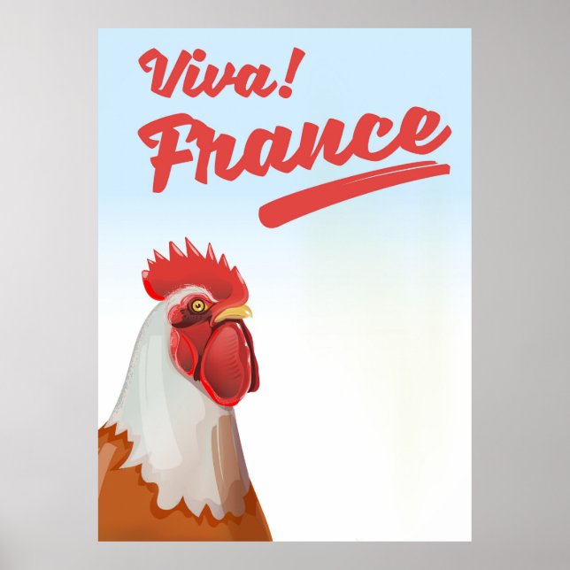 Poster de viagens France Rooster (Frente)