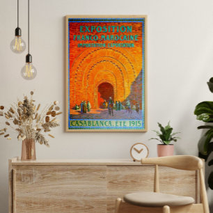 Poster de viagens francês Casablanca Marrocos Vin