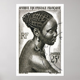 Poster de viagens francês de mulheres africanas Vi