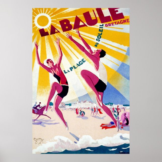 Poster de viagens francês La Baule Vintage (Frente)