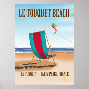 Poster de viagens francês Le Touquet Beach Vintag
