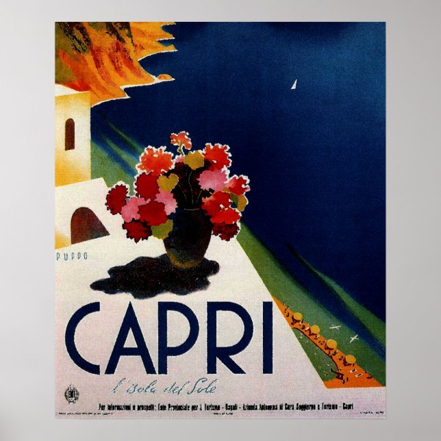 Poster de viagens francês Vintage Capri (Frente)