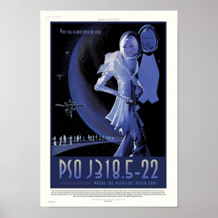 Poster de viagens futuro da NASA - planeta sem a