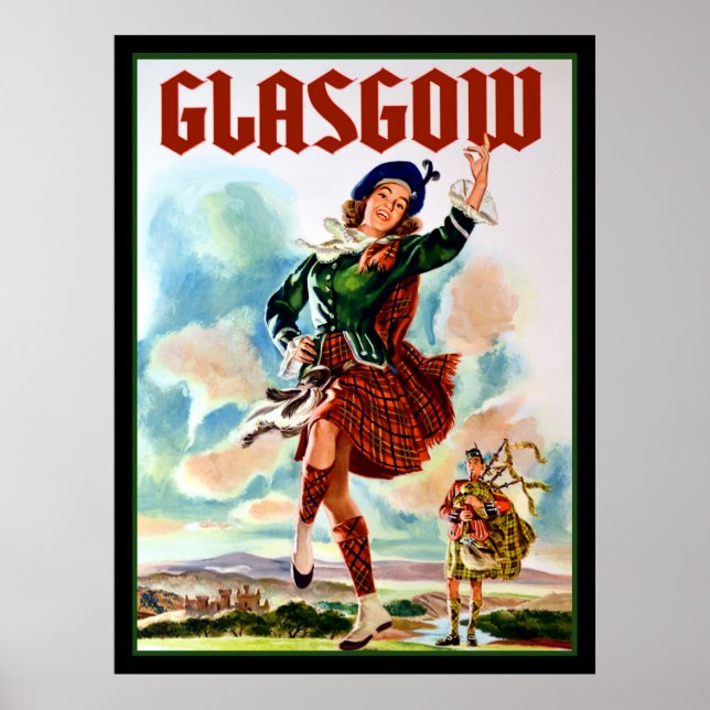 Poster de viagens Glasgow (Frente)