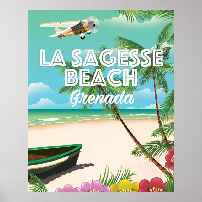 Poster de viagens Grenada La Sagesse (Frente)
