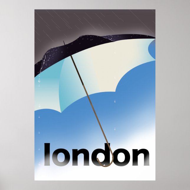 Poster de viagens guarda-chuva de Londres (Frente)