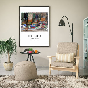 Poster de viagens, Ha Noi Vietnam, Personalizável