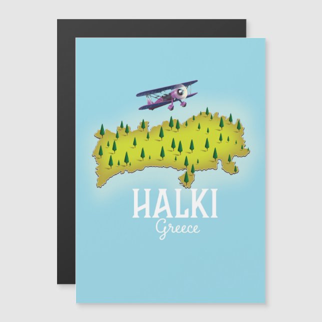 Poster de viagens ilustrado do Mapa de Grécias Hal (Frente/Verso)