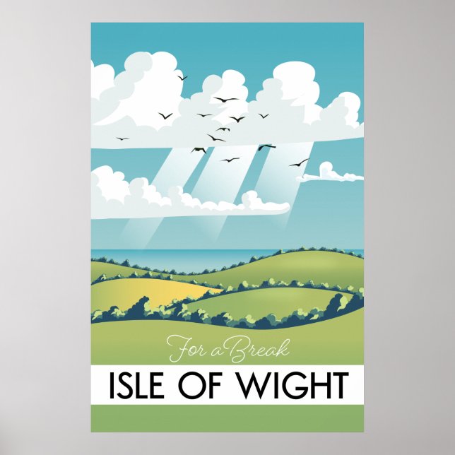 poster de viagens isle of wight. (Frente)