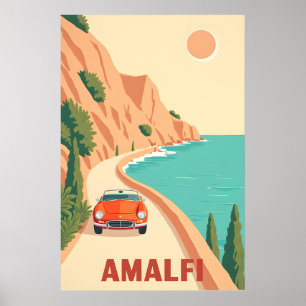 Poster de viagens Itália da Costa do Amalfi Minima
