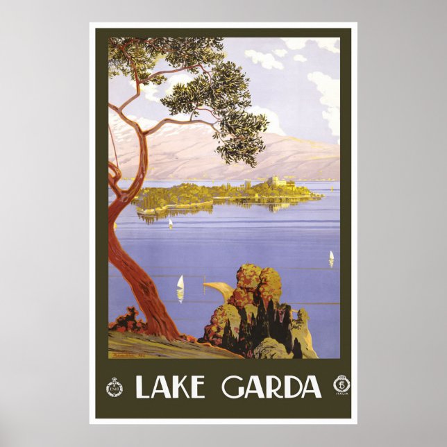 poster de viagens italiano "Lake Garda" (Frente)