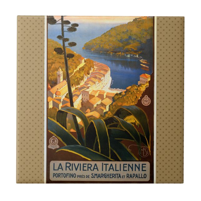 Poster de viagens italiano Riviera Europe Itália (Frente)