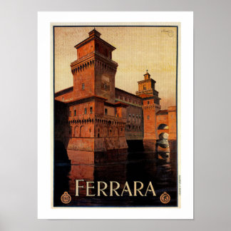 Poster de viagens italiano Vintage Ferrara