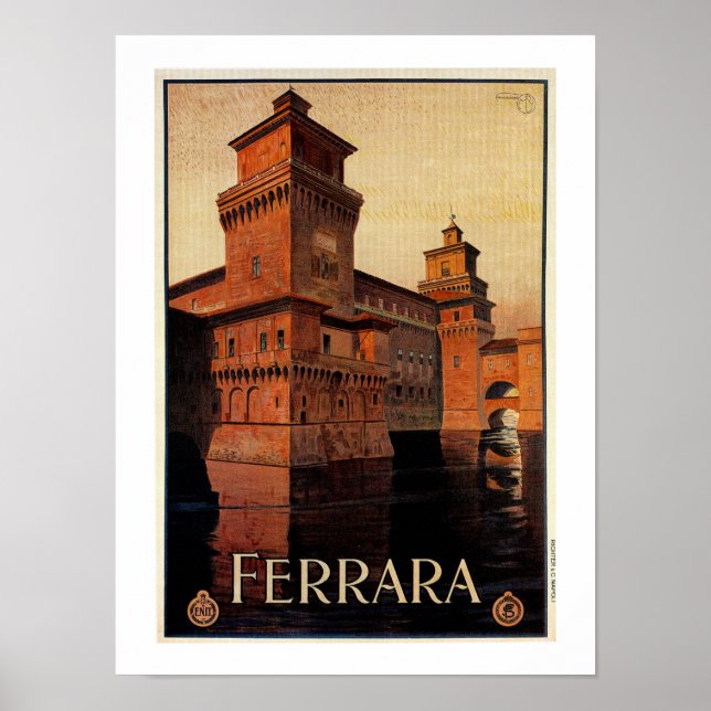 Poster de viagens italiano Vintage Ferrara (Frente)
