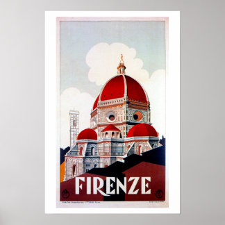 Poster de viagens italiano Vintage Florence