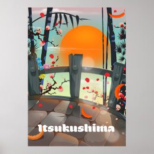 poster de viagens Itsukushima Japão