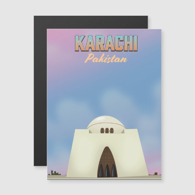 Poster de viagens Karachi Paquistão (Frente/Verso)