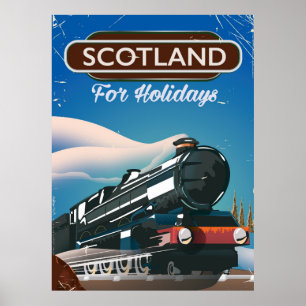 poster de viagens Locomotiva da Escócia
