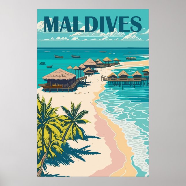Poster de viagens Maldivas (Frente)