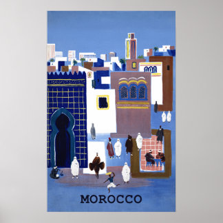Poster de viagens marroquino. 15x25