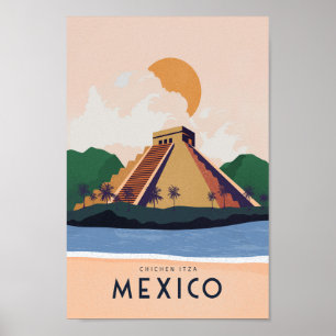 Poster de viagens México Chichen itza