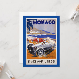 Poster de viagens Mônaco, corrida de carros de 193