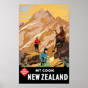 Poster de viagens Mount Cook Nova Zelândia