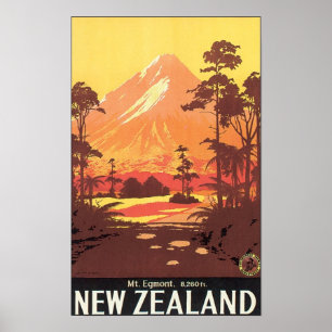 Poster de viagens Mt Egmont Nova Zelândia