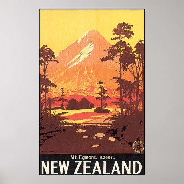 Poster de viagens Mt Egmont Nova Zelândia (Frente)