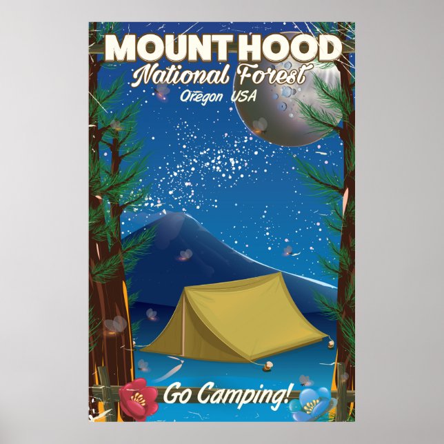 Poster de viagens Nacional da Floresta Monte Hood (Frente)