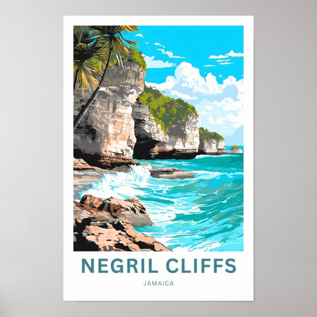 Poster de viagens Negril Cliffs Jamaica (Frente)