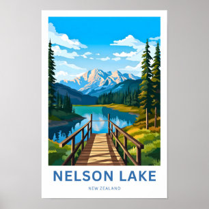 Poster de viagens Nelson Lake Nova Zelândia