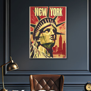 Poster de viagens Nostálgico de Nova Iorque