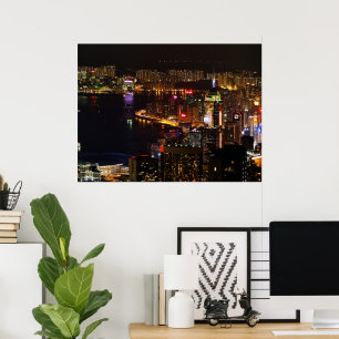 Poster de viagens Noturno de Hong Kong