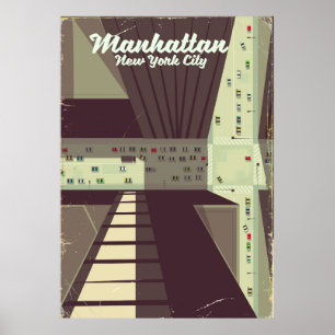 Poster de viagens Nova Iorque de Manhattan.