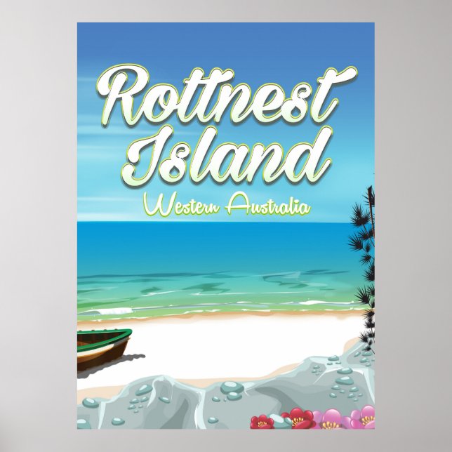 Poster de viagens oceânico da Austrália Rottnest I (Frente)