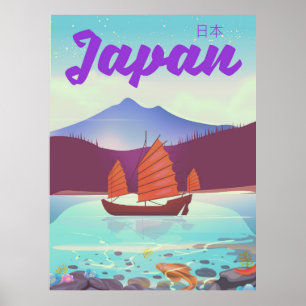 poster de viagens paisagista japonês