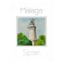 Poster de viagens para a Espanha de Málaga