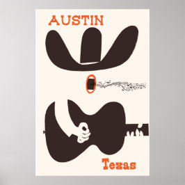 Poster de viagens para Austin, Texas.
