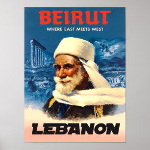 Poster de viagens para Beirute, Líbano