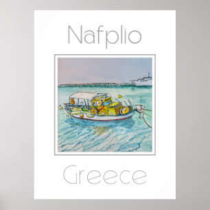 Poster de viagens para Grécia Nafplio