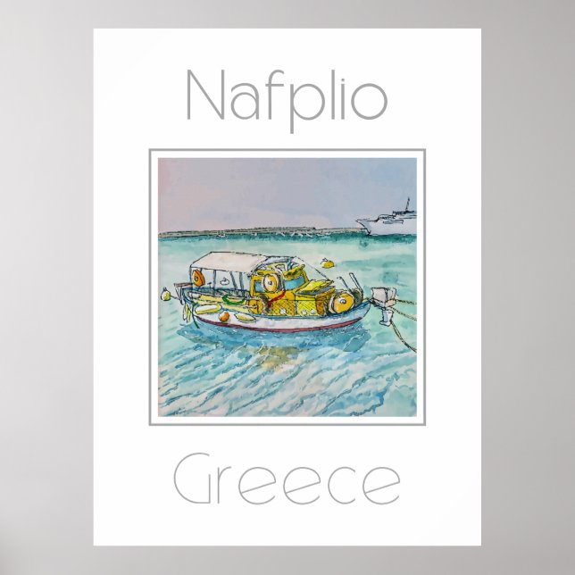 Poster de viagens para Grécia Nafplio (Frente)