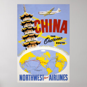 Poster de viagens Para Northwest Orient Airlines