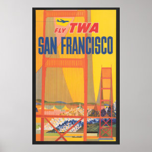 Poster de viagens Para Voar Twa Para São Francisco