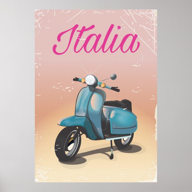 Poster de viagens Patinete Italia (Frente)